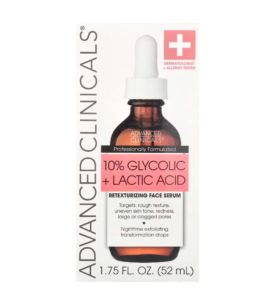 Advanced Clinicals Glycolic & Latic Acid Serum