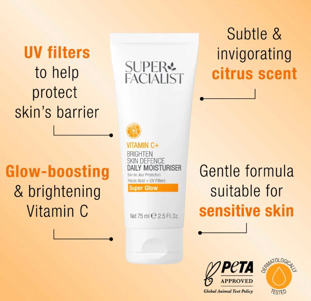 Super Facialist Vitamin C+ Brighten Skin Defence Daily Moisturiser – Super Glow