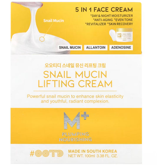 The OOTD M+ Snail Mucin Lifting Cream made in Korea