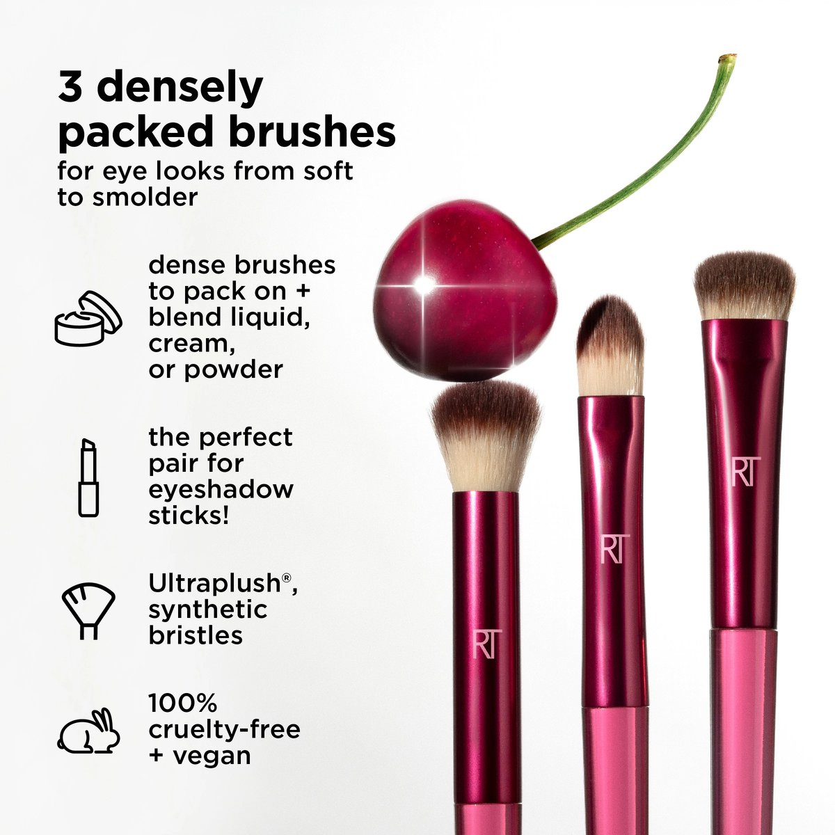 Limited Edition Cherry On Top MesmerEYES Brush Trio by Real Techniques