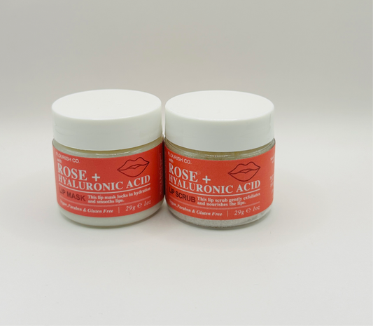 Lip Care - Rose and Hyaluronic Acid Lip mask and Scrub