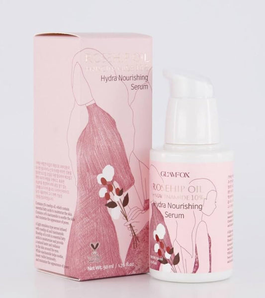 GLAMFOX Rosehip + Niacinamide 10% Hydra Nourishing Serum made in Korea