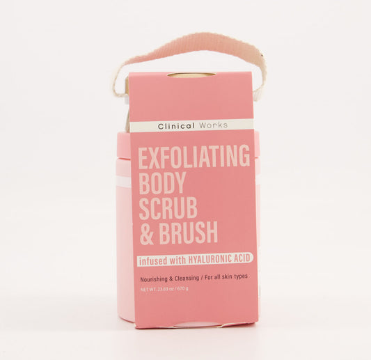 Exfoliating Body Scrub & Dry Brush – Hyaluronic Acid Infused by Clinical Works