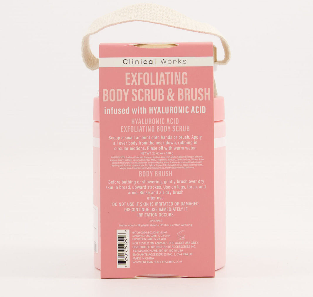 Exfoliating Body Scrub & Dry Brush – Hyaluronic Acid Infused by Clinical Works