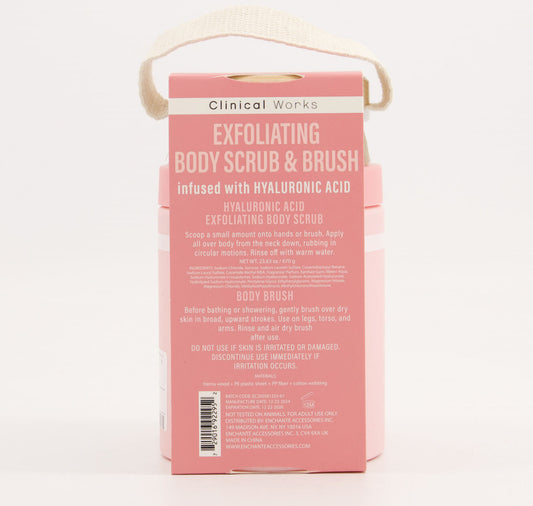 Exfoliating Body Scrub & Dry Brush – Hyaluronic Acid Infused by Clinical Works