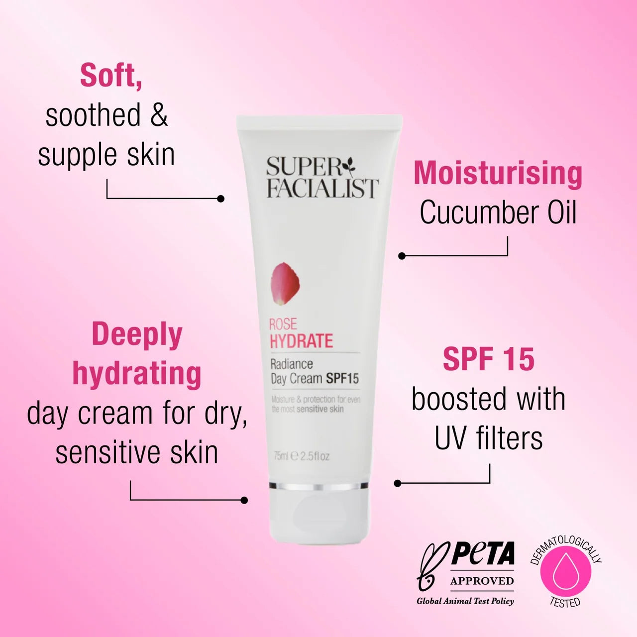 Super Facialist Rosehip Hydra-Protect Day Cream SPF15 – Hydrating Moisturiser